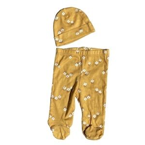 Gerber Floral Footed Pants and Cap Set 0-3 months